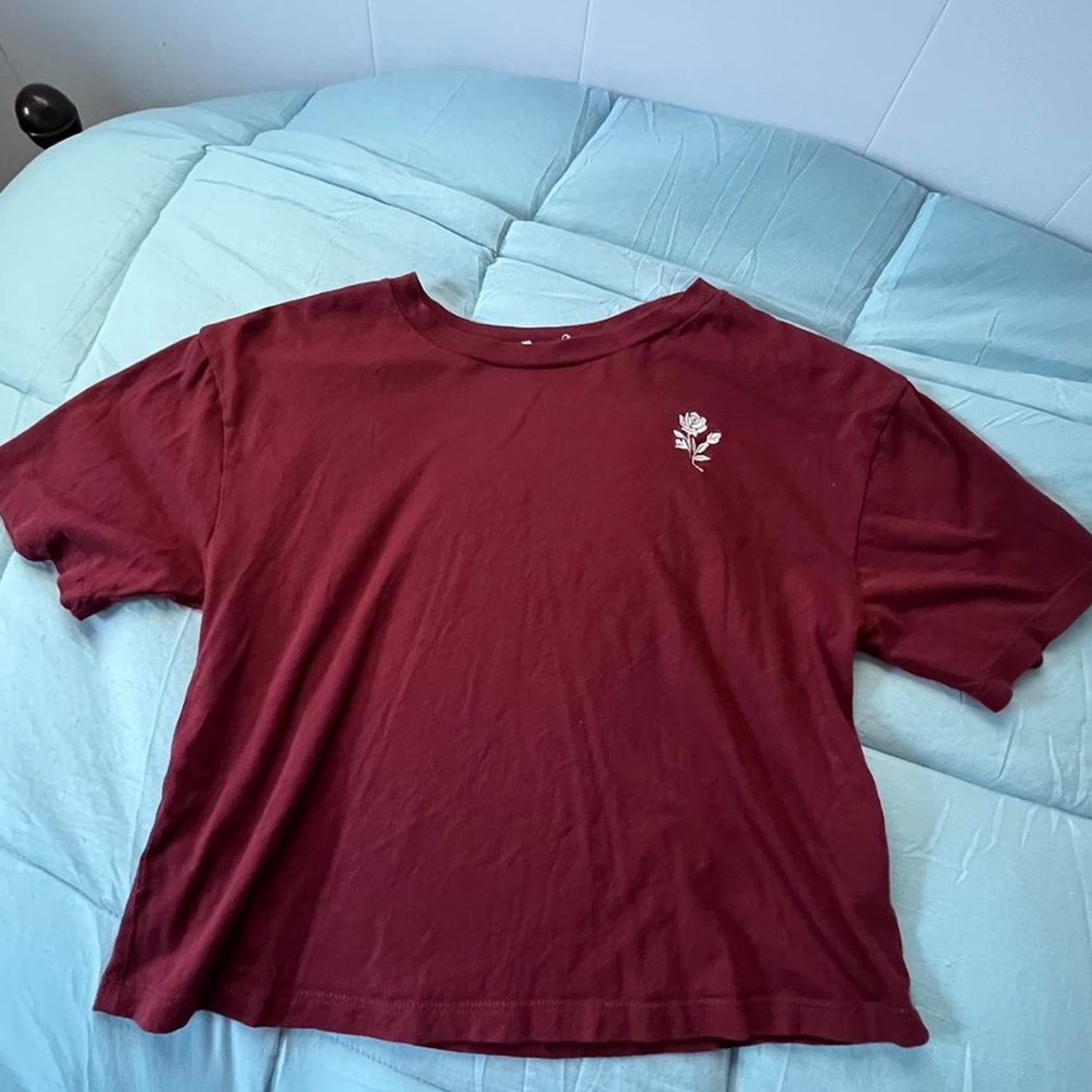 Burgundy red crop top from Garage in size Medium